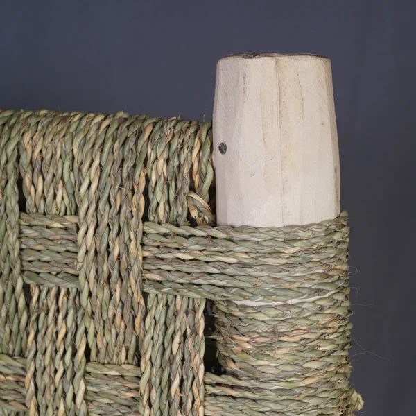 Moroccan handcrafted wooden armchair with rope seat - Image 3