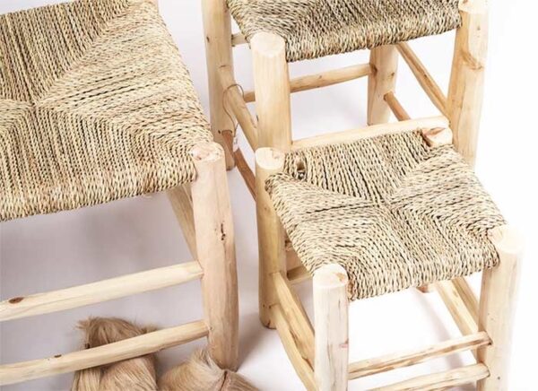 Natural Wood Stool - Image 2